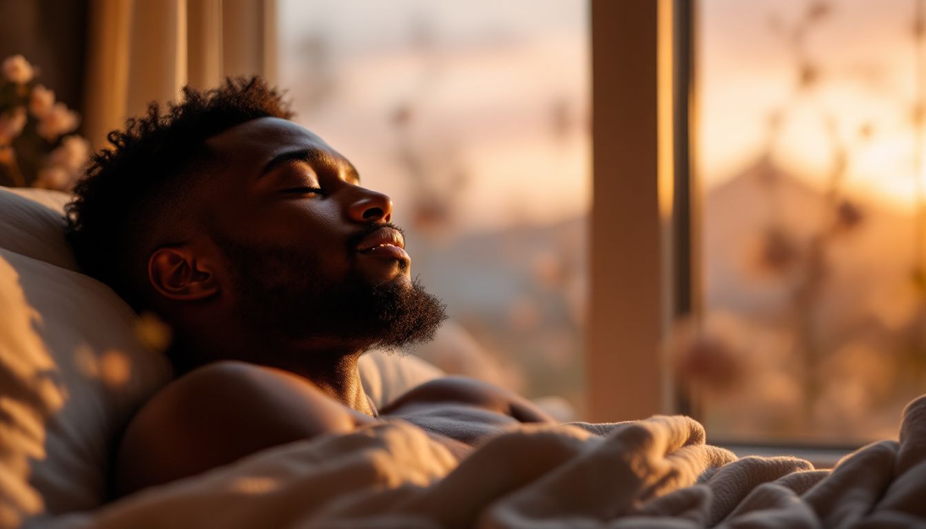 Man trying to remember dreams by waking up slowly